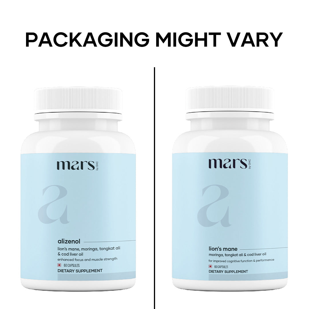 Mars Pure Lion's Mane Caps: Powered with Moringa, Tongkat Ali & Cod Liver Oil (60 N)