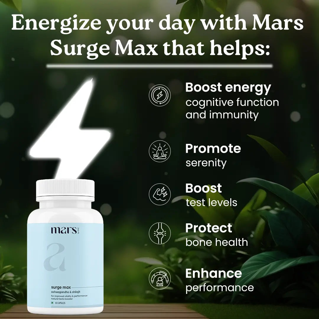 Mars Natural Ashwagandha Caps: Angereichert mit Shilajit und Safed Musli