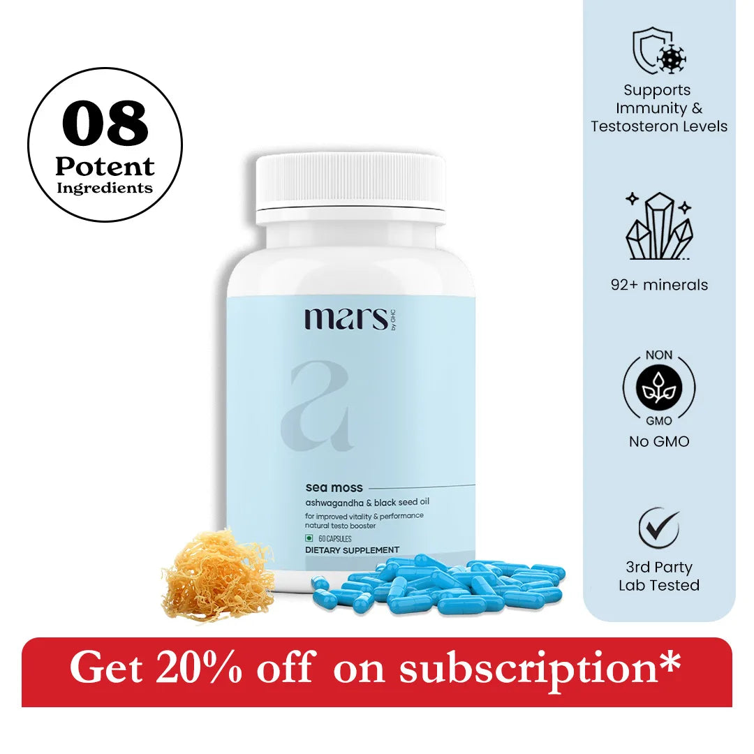 Mars Natural SeaMoss with Ashwagandha: Supports Energy, Testosterone & Liver Detox