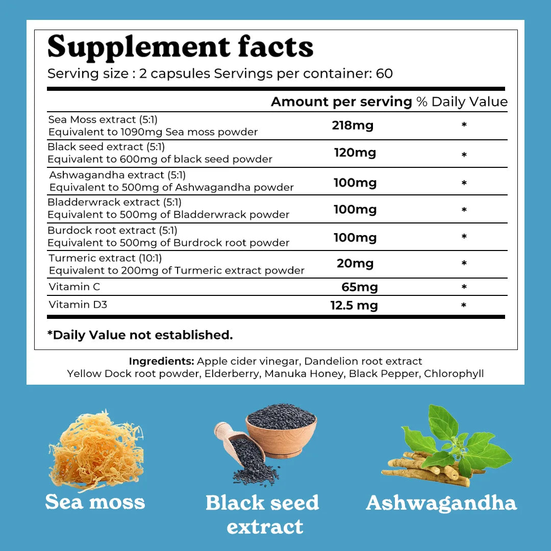 Sea Moss Supplement with Ashwagandha & Vitamin D3 | Mars – Mars By GHC