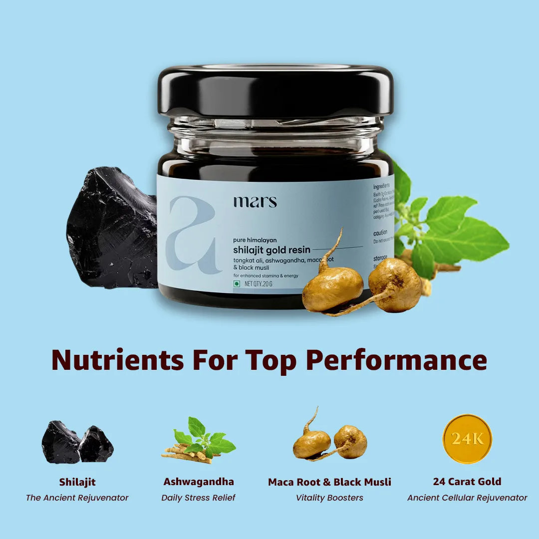 Pure Himalayan Shilajit Gold Resin with Ashwagandha|Mars by GHC Pure Himalayan Shilajit Gold Resin with Ashwagandha|Mars by GHC