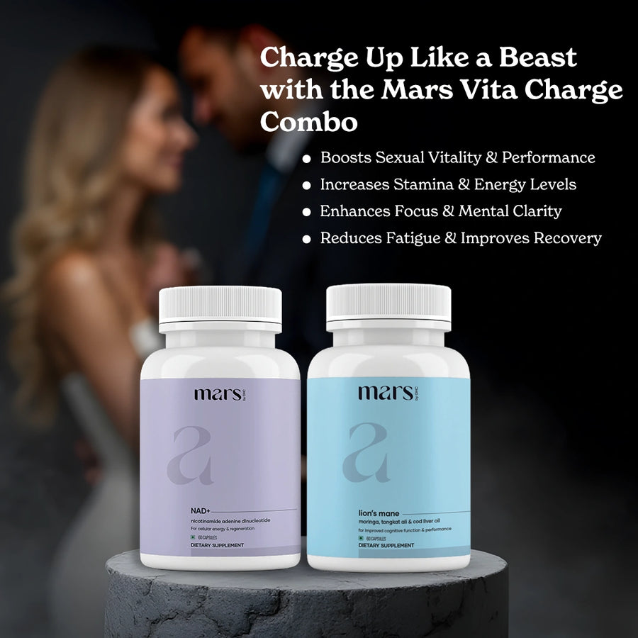 Mars Limitless Drive Combo: A NAD & Lions Mane Combo For Better Drive, Peak Performance & Bedroom Game