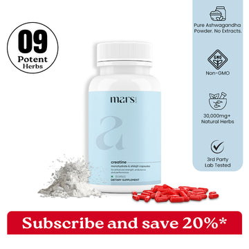 Mars Micronized Creatine Monohydrate Caps: Powered with Shilajit (120 N)