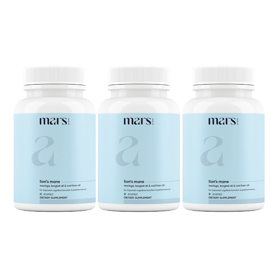 Mars Pure Lion’s Mane Caps - Unlock Monster Energy, Brain Power & All-Night Endurance