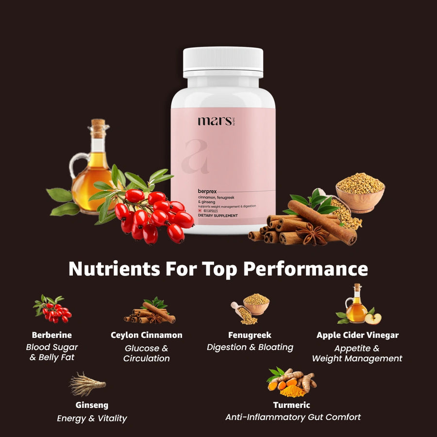 Mars BerPrex: A Natural Berberine Supplement For Gut, Belly Fat, Diabetes & Poop Issues