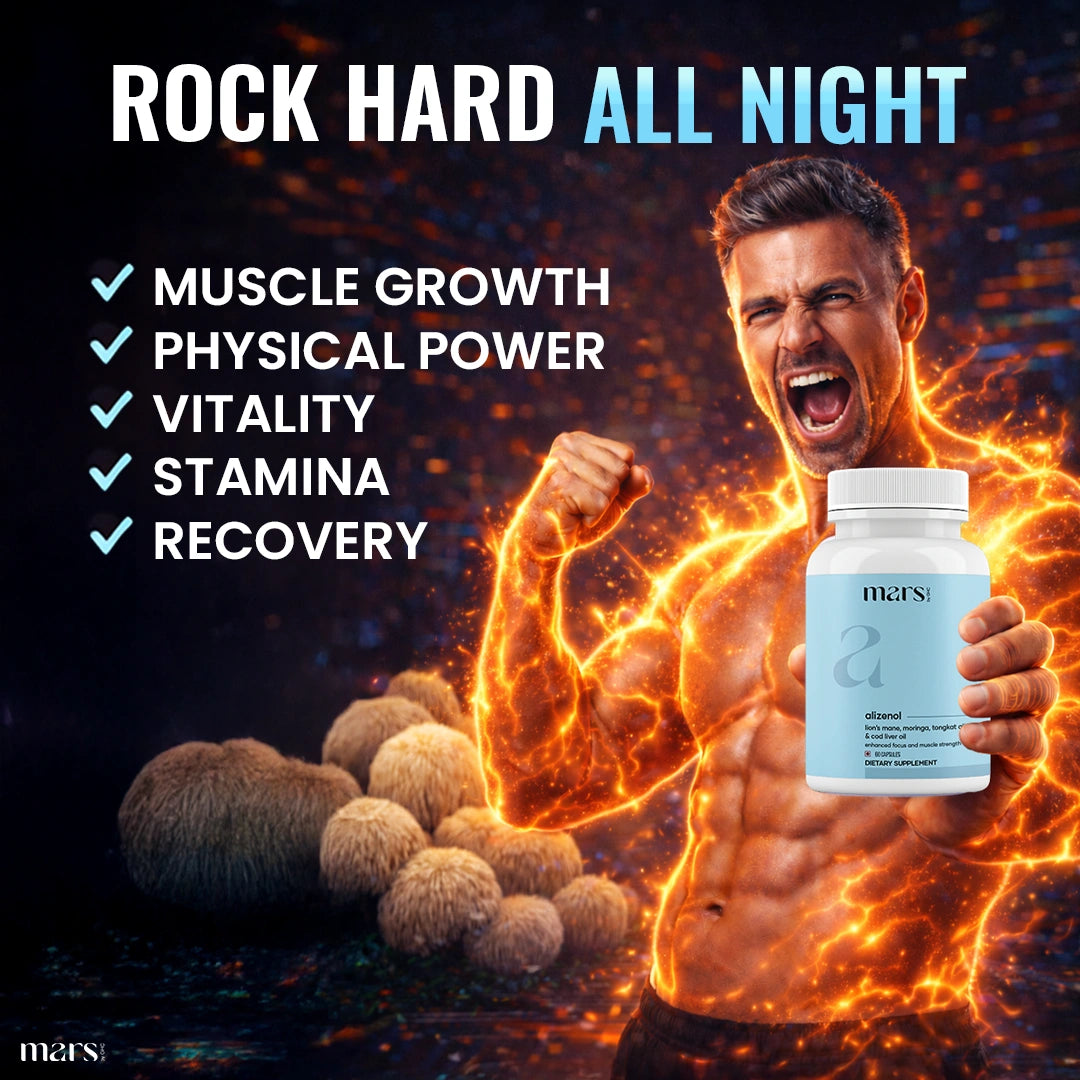 Mars Alizenol Capsules with Lion’s Mane, Tongkat Ali & Cod Liver Oil – Drive, Stamina & Performance Confidence Support (60N)