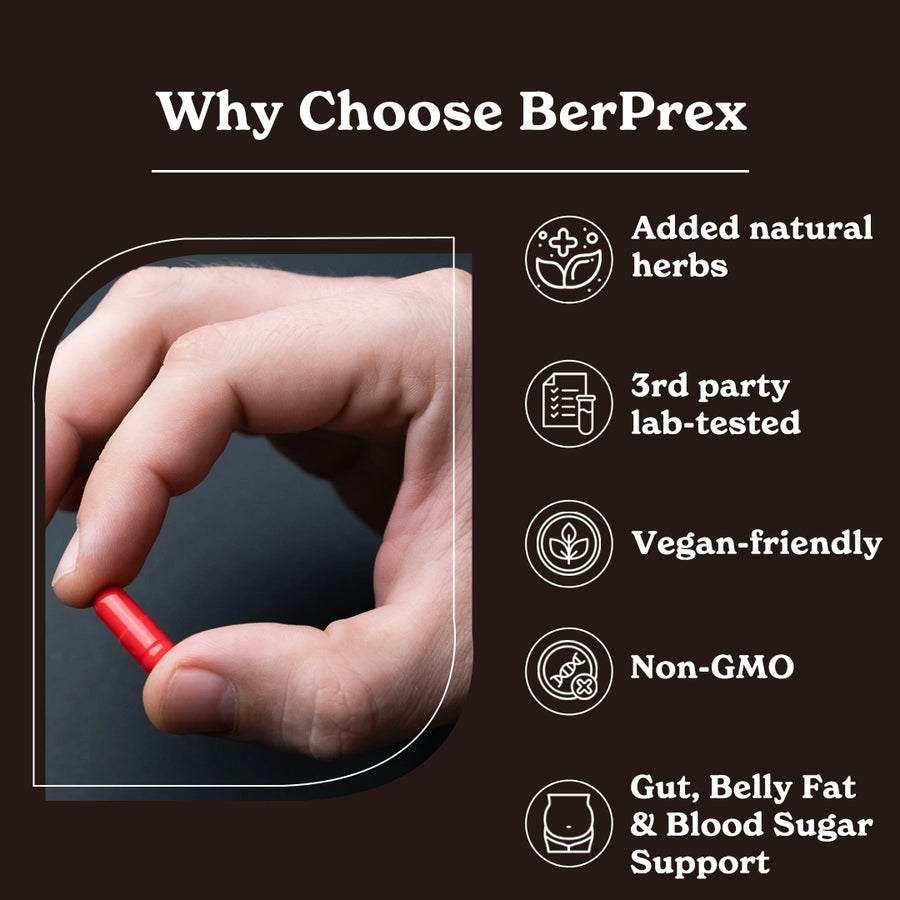 Mars BerPrex: A Natural Berberine Supplement For Gut, Belly Fat, Diabetes & Poop Issues