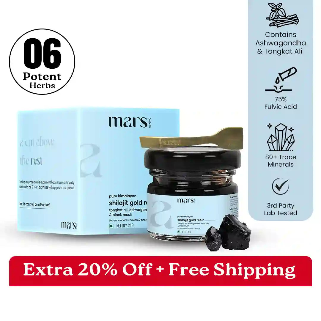 Mars Pure Himalayan Shilajit Gold Resin Powered with Ashwagandha Maca Root Black Musli Top Deal Steal