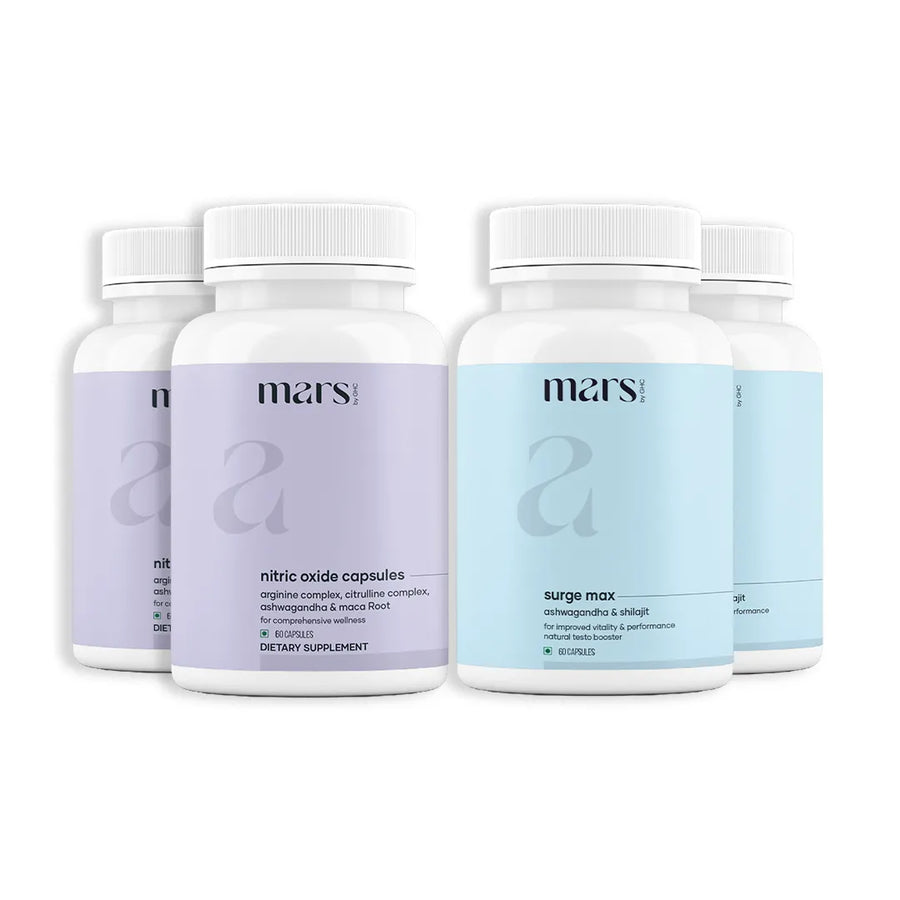 Growth Max Combo: Testosterone & Nitric Oxide Booster | Mars By GHC