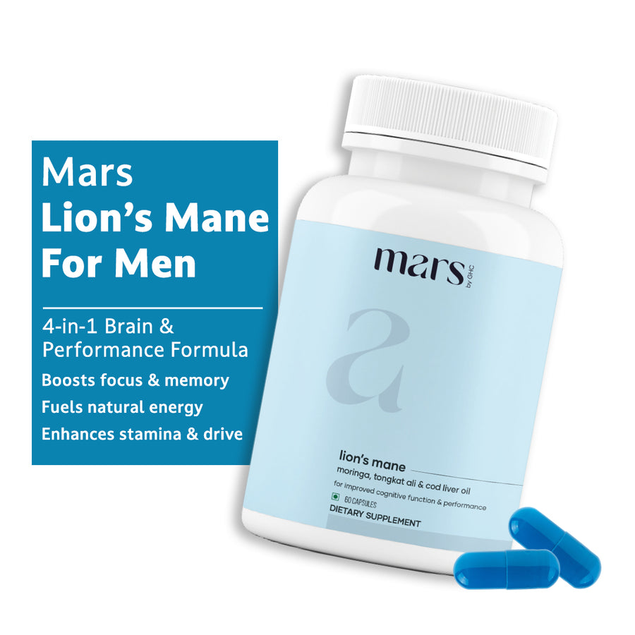Mars Pure Lion’s Mane Caps - Unlock Monster Energy, Brain Power & All-Night Endurance