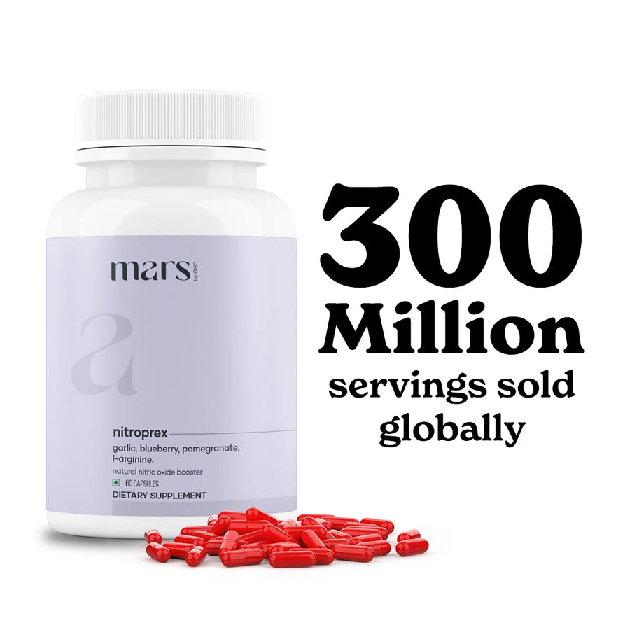 Mars NitroPrex – Natural Nitric Oxide Booster for Supercharge Blood Flow, Stamina & Performance
