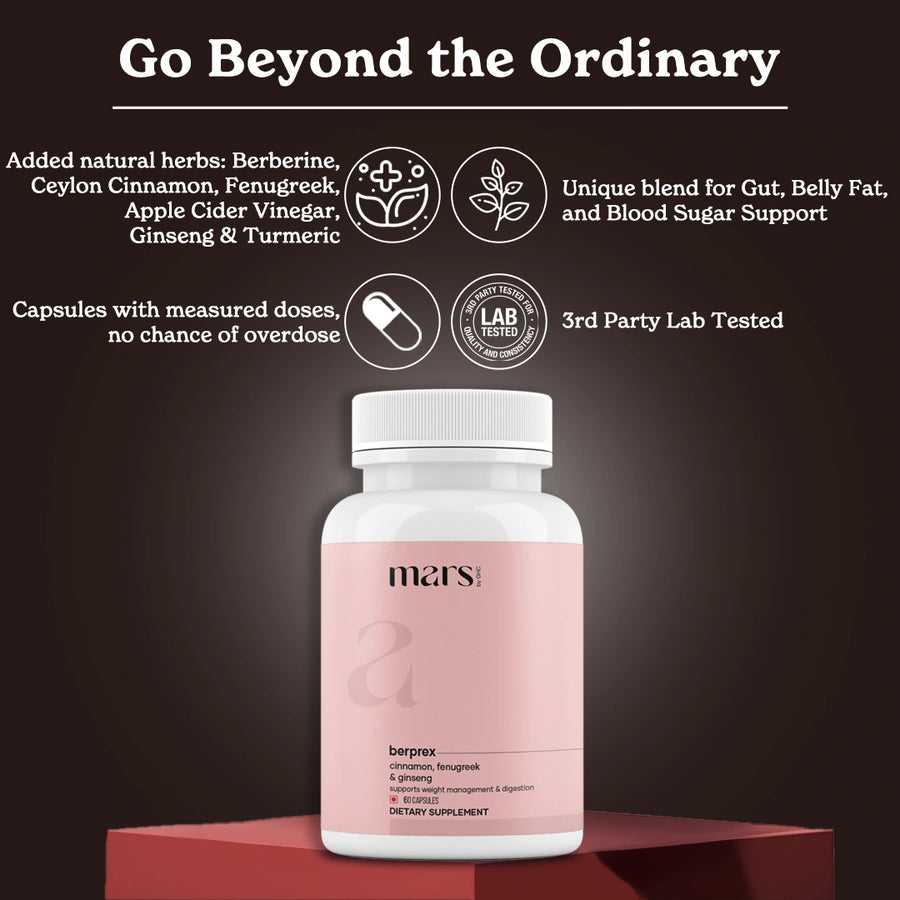 Mars BerPrex: A Natural Berberine Supplement For Gut, Belly Fat, Diabetes & Poop Issues