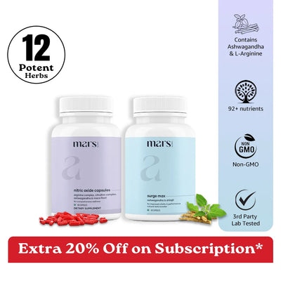 Mars GrowthMax Combo with Nitric Oxide Blend & Adaptogens – Circulation, Hormonal Balance & Vitality Support (120N)