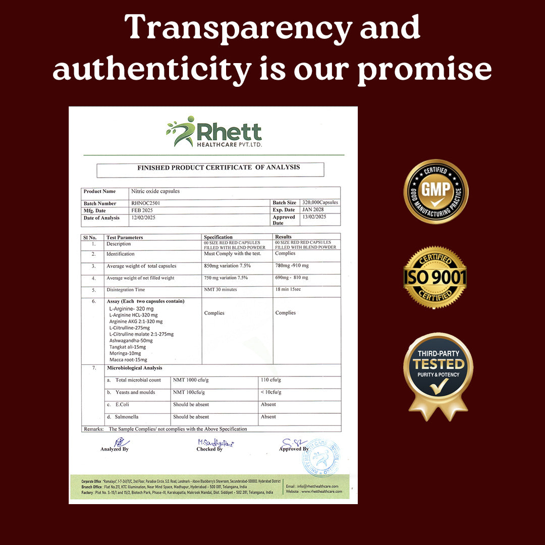 Mars Nitric Oxide Capsules with L-Arginine, L-Citrulline & Adaptogens – Circulation, Endurance & Recovery Support (60N)