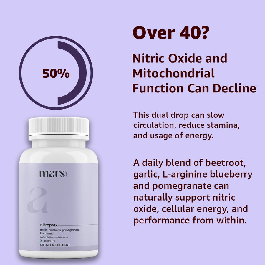 Mars NitroPrex – Natural Nitric Oxide Booster for Supercharge Blood Flow, Stamina & Performance