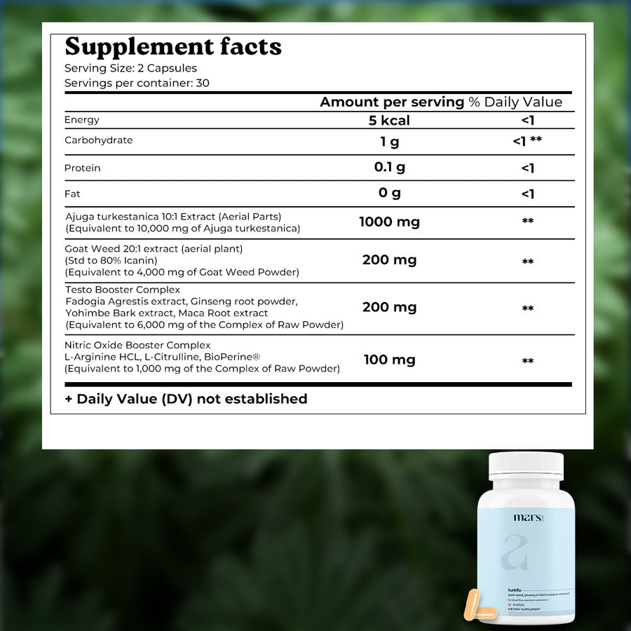 Mars TurkFlo: A Natural T-Level Booster For Better Blood Flow, Energy & Bedroom Game