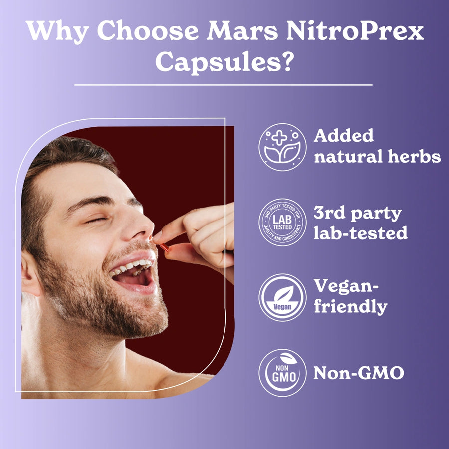 Mars NitroPrex – Natural Nitric Oxide Booster for Supercharge Blood Flow, Stamina & Performance