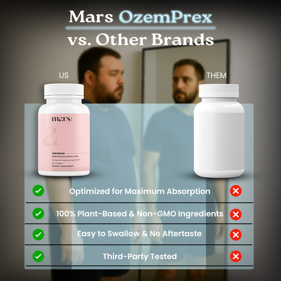 Mars OzemPrex: A Natural Akkermansia Booster with Improved GLP-1 Production, Gut Health & Calorie Control