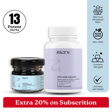 Mars Nitro Boost+ - Pure Himalayan Shilajit Gold Resin & Nitric Oxide Capsules