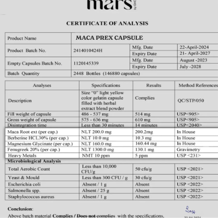 Mars MacaPrex: A Natural Maca Root Solution for ED, Stamina & PE