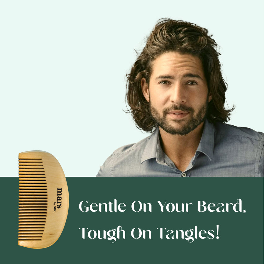 Neem Wood Beard Comb for Dandruff Control Mars GHC Mars By GHC